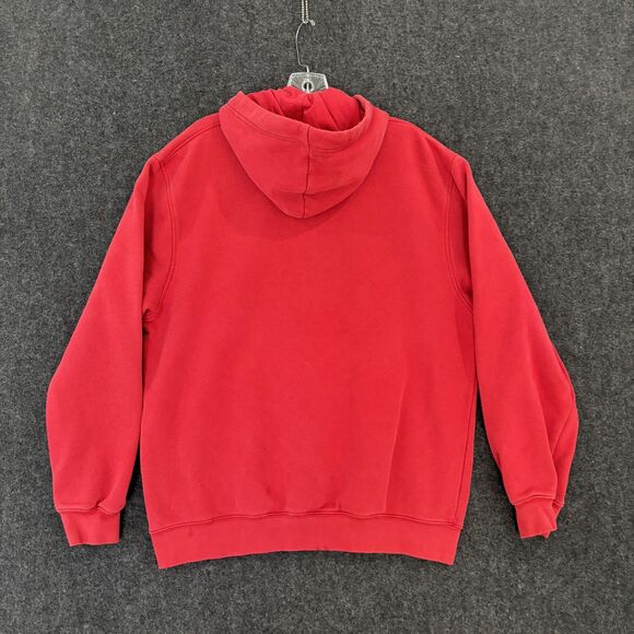 Nike Hoodie Men's Medium Red Swoosh Pullover Sweatshirt Center Swoosh Fleece - Picture 3 of 10